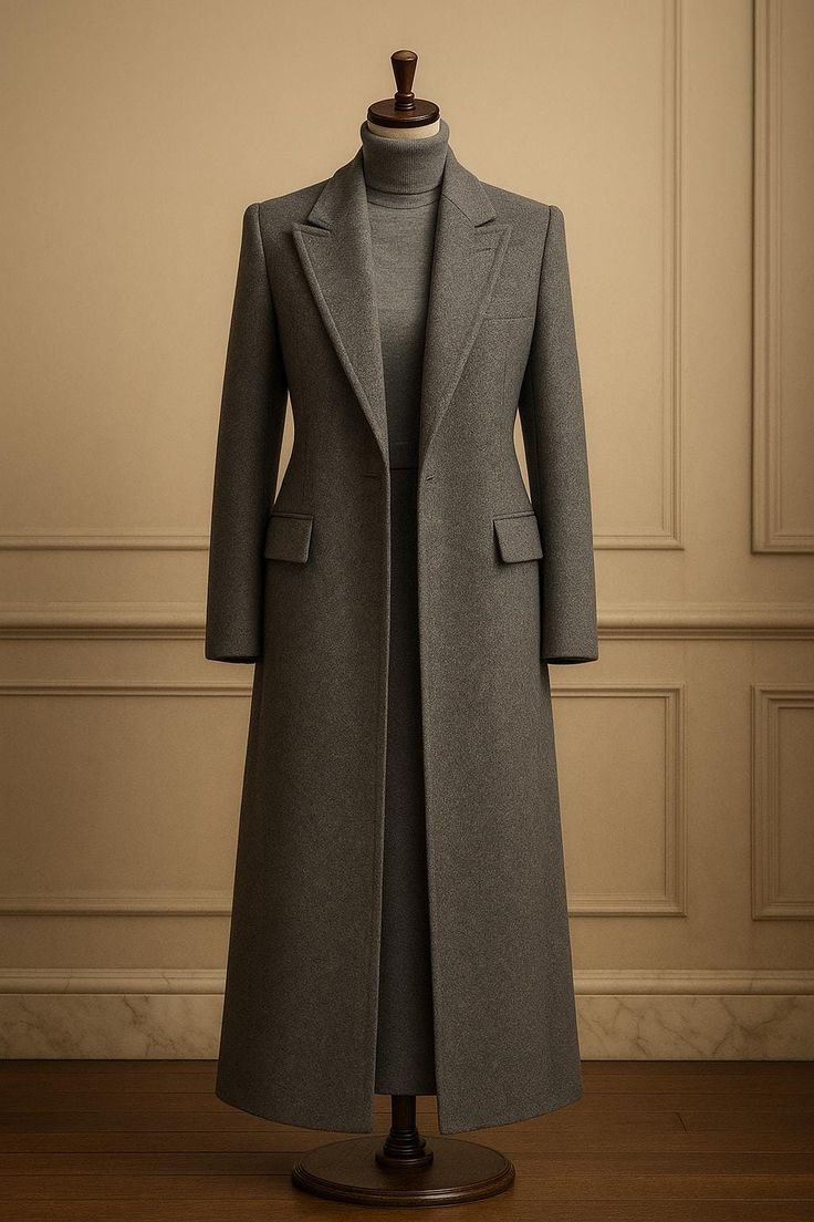 Grey Wool Coat for Women