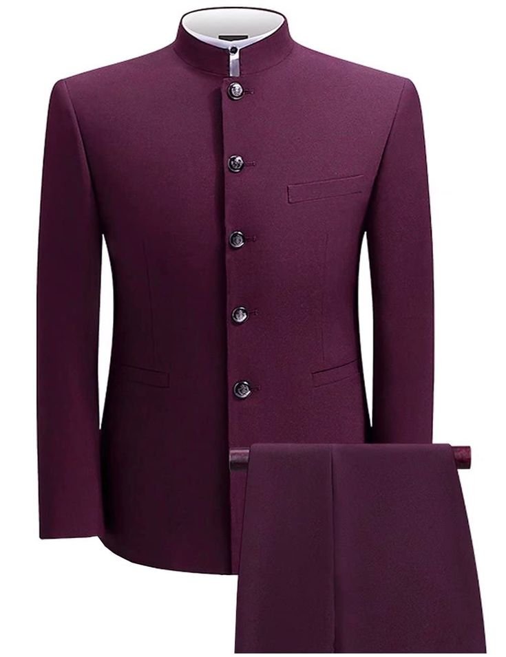 Single-Breasted Mandarin Collar