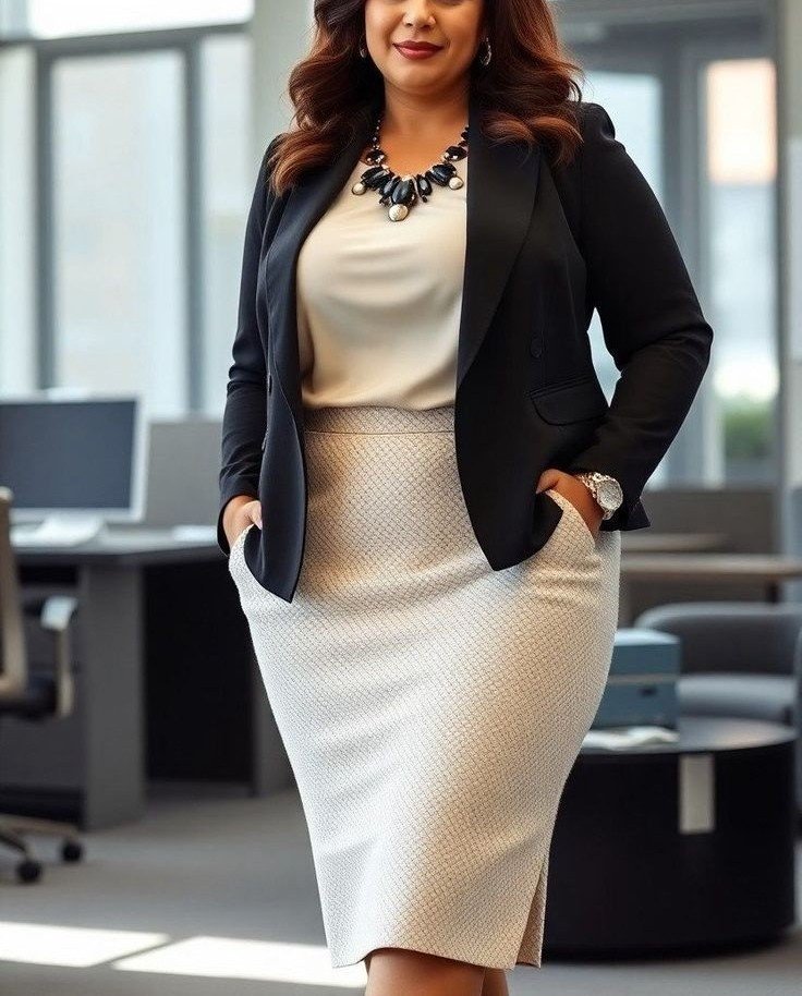 stylish, tailored plus size outfit
