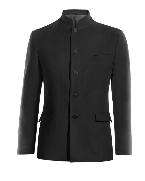 Single-Breasted Mandarin Black