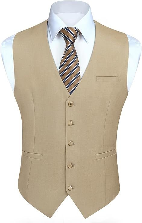 Collarless 5-Button Formal Waistcoat